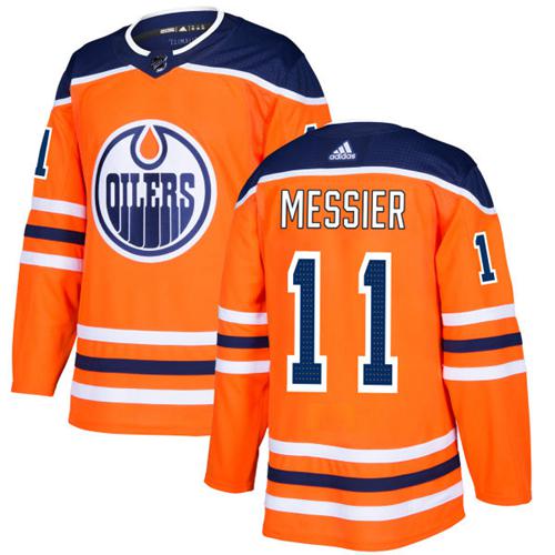 Adidas Men Edmonton Oilers #11 Mark Messier Orange Home Authentic Stitched NHL Jersey->edmonton oilers->NHL Jersey